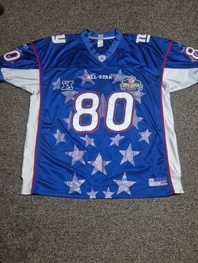 NY Giants Reebok Blue White NFL Pro Bowl All-Star #80 Jeremy Shockey Jersey